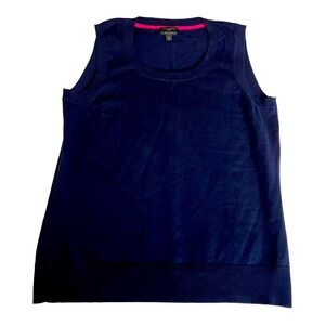 Talbots Petites Navy Blue Cotton Sweater Vest Women’s Small Petite